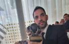 El pamplonés Rubén Moreno, con el premio en sus manos