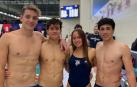 De izda a dcha, Juan Gómez, Nikolai Valencia, Leyre Antoñanzas y Micki, compañeros de equipo De izda a dcha, Juan Gómez, Nikolai Valencia, Leyre Antoñanzas y Micki, compañeros de equipo