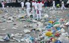 Kilos de basura en Pamplona en San Fermín