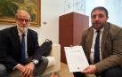 El presidente de Comptos, Ignacio Cabeza de Salvador, junto al presidente del Parlamento, Unai Hualde.