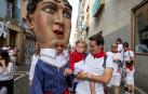 Foto de la comparsa de gigantes y cabezudos de San Fermín este viernes 7 de julio de 2023./