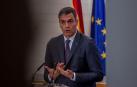 El presidente del Gobierno en funciones, Pedro Sánchez, en la sede de la Confederación Española de Organizaciones Empresariales (CEOE)