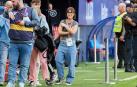 Clara Galle, a pie de césped en El Sadar, este sábado