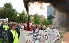Imagen de la concentración de trabajadores de BSH de este lunes