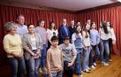 Imagen de los homenajeados este lunes en el salón de actos del Claret Larraona