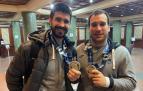Eduardo Gurbindo y Fermín Iturri, con sus medallas de plata este pasado domingo.