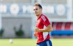 Unai García se ejercita en Tajonar después de volver de Madrid este lunes