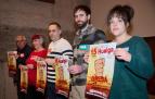 Representantes de los sindicatos ELA, LAB, UGT, CCOO y Steilas durante la rueda de prensa que han ofrecido este lunes en Pamplona para anunciar movilizaciones en todo el sector público