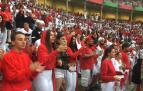 Imágenes del primer encierro de los sanfermines 2018 protagonizado por toros de Puerto de San Lorenzo.