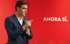 El presidente del gobierno en funciones, Pedro Sánchez, en un mitin en Valladolid
