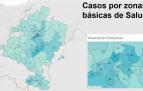 Casos de coronavirus en Navarra por Zonas básicas de Salud.