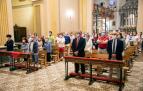Orquesta Sinfónica de Navarra y Capilla de Música, en número reducido, en el coro alto de San Lorenzo.