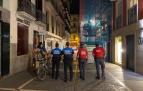 Patrullaje conjunto de la Policía Municipal y la Policía Foral por las calles de Pamplona.