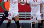 El triplete de En-Nesyri impulsa al Sevilla en su objetivo 'Champions'
