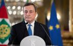El economista Mario Draghi, encargado de formar un Gobierno en Italia, tras su reunión con el presidente Sergio Mattarella