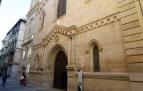 Fachada de la iglesia de San Agustín en la que han realizado la pintada