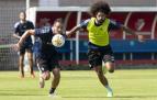 Kike García y Aridane, en el entrenamiento