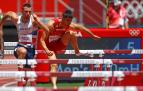 Asier Martínez,en la final de los 110 m vallas masculino de los Juegos Olímpicos de Tokio 2020