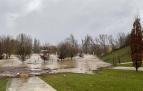 Desbordamiento del río en Burlada.