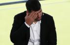 Sergio Agüero, durante la rueda de prensa de este miércoles donde anunció su adiós al fútbol por la dolencia cardíaca que sufre