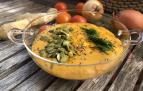 Chalotas, calabaza y tomates cherrrys como ingredientes principales