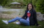 María Asurmendi, jugadora del Araski AES, en Yamaguchi con la camiseta de su nueva empresa ‘Play Your Best’