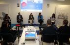 Desde la izq., Paula Ansorena (Zabala Innovación), Álex Mendoza (Caja Rural de Navarra), Susana Otazu (AIN), Cristina Cabrejas (Cámara Navarra) y Belén Galindo (Grupo la Información)