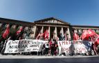 Concentración sindical durante la pasada pandemia para exigir la concesión de ‘permiso inexcusable’ para los padres que debían atender a hijos en aislamiento.