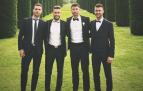 Unai García, Roberto Torres, David García y Oier Sanjurjo, en la boda de Berenguer