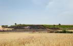 Vista general de la zona afectada por las lamas en un campo de cereal de Ororbia