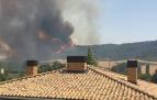 El incendio producido entre Obanos y Legarda, visto desde Obanos
