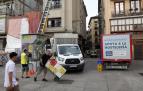 Repartidores, en el centro de Pamplona