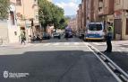 Imagen de la ambulancia que acudió al atropello en la calle Julián Gayarre