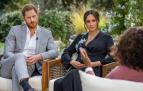 El príncipe Harry y Meghan Markle junto a Oprah Winfrey