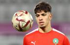 Ez Abde, durante un entrenamiento con Marruecos en el pasado Mundial