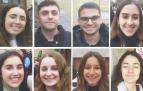 En la fila de arriba: Natalia  Berrozpe, Antonio López, Pablo Doral y Izaro Torres. En la fila de abajo: Andrea Amozaráin, Uxue Aguiriano, Naiara Sarasa e Itsaso Murua