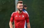 Roberto Torres, el pasado jueves en uno de sus últimos entrenamientos con Osasuna