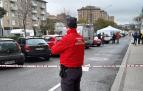 Agentes de la Policía Foral en el lugar del fallecimiento en Villava