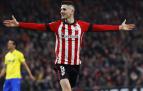 El navarro celebra uno de sus tres goles anotados al Cádiz.