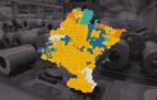 Mapa de color según la actividad principal en cada municipio