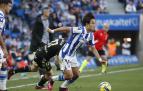 Take Kubo conduce el balón en el encuentro ante el Celta
