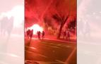 Imagen del momento de las cargas policiales en las inmediaciones de El Sadar.