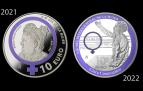 Monedas emitidas en homenaje a Emilia Pardo Bazán (2021) y Clara Campoamor (2022)