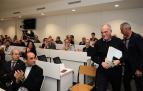 Javier Tebas, antes de comenzar su intervención en la ‘I Jornada de Deporte y Fe’ celebrada en el Colegio Salesianos