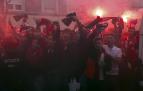 Fotos de los aficionados de Osasuna en Bilbao antes del partido de vuelta de la semifinal de la Copa del Rey ante el Athletic