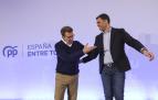 Alberto Núñez Feijóo y Javier García, en el acto del PP en Cintruénigo