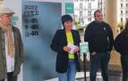 Laura Aznal, candidata de EH Bildu a la Presidencia del Gobierno de Navarra, durante el mitin en la Plaza del Castillo

EUROPA PRESS

12/05/2023