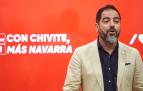 El secretario de Organización del PSN, Ramón Alzórriz, durante la rueda de prensa en la que ha analizado los resultados electorales