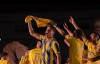 Marc Cardona, en la celebración del ascenso en Las Palmas