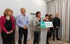 Laura Aznal, candidata de EH Bildu a la Presidencia del Gobierno de Navarra, este jueves en la sede del partido en Pamplona